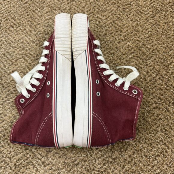 PF Flyers Center Hi Shoes Mens 9 Womens 10.5 Burgundy Canvas High Top Classic - Picture 6 of 13